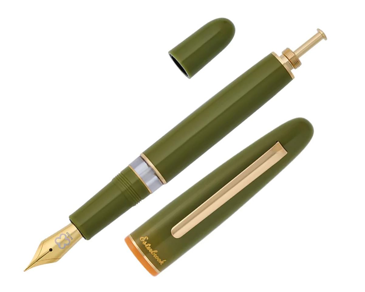 Esterbrook Estie Back to the Land Quirky Leaf Kolbenfüllhalter mit 30ml Tinte Karamell