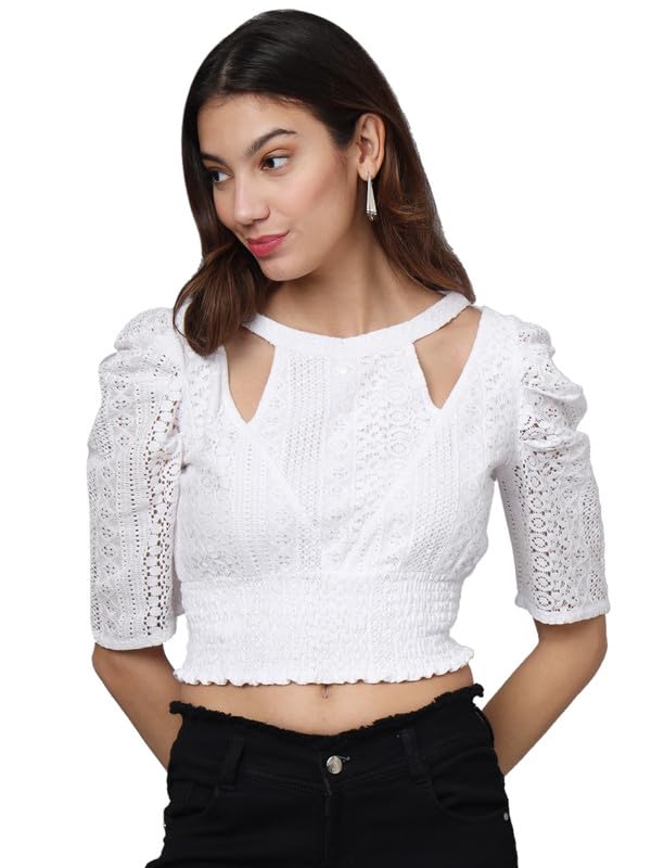 eavan Women White Crop Top-picture-44