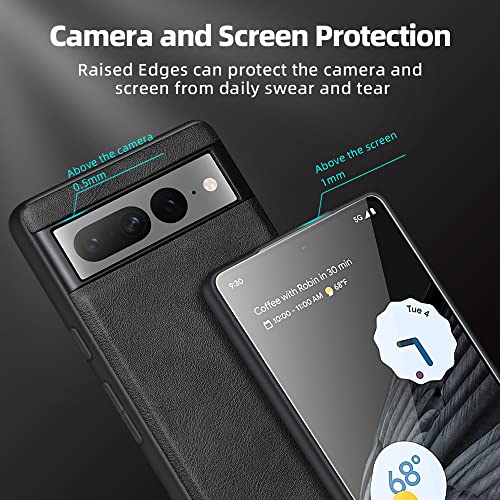 Image of X-level Google Pixel 7 Pro Case 5G Ultra-Thin Slim Premium PU Leather Elegant Soft TPU Bumper Shockproof Protective Cases Phone Cover for Google Pixel 7 Pro 2022(Black)