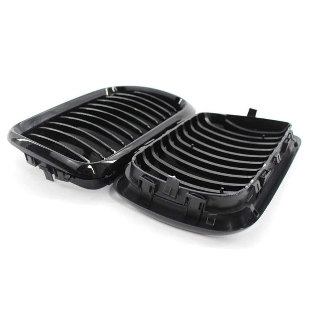 Paire Grilles Calandre Sport Double Lamelle BMW Série 3 E36 318i 328i 323i Noir Brillant