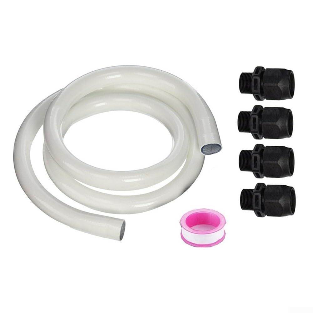 Poolpumpenschläuche Schwimmbadpumpe und Filterarmaturen Rohrzubehör Verstärktes PVC Booster Pumpenschläuche Kit 353020 mit 4 Adaptern PTFE-Band für Pentair und Polariss Druckseitenreiniger