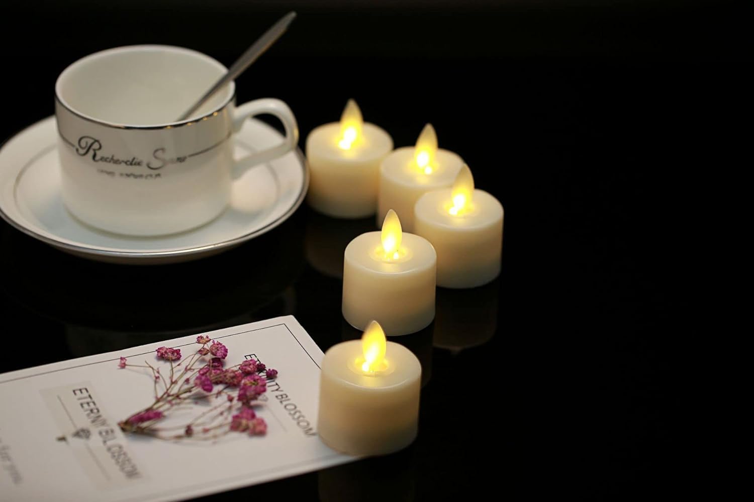 Set di 6 lumini ricaricabili a LED senza fiamma, con stoppino mobile e timer a distanza, per casa, ufficio, ristorante, decorazione da tavolo