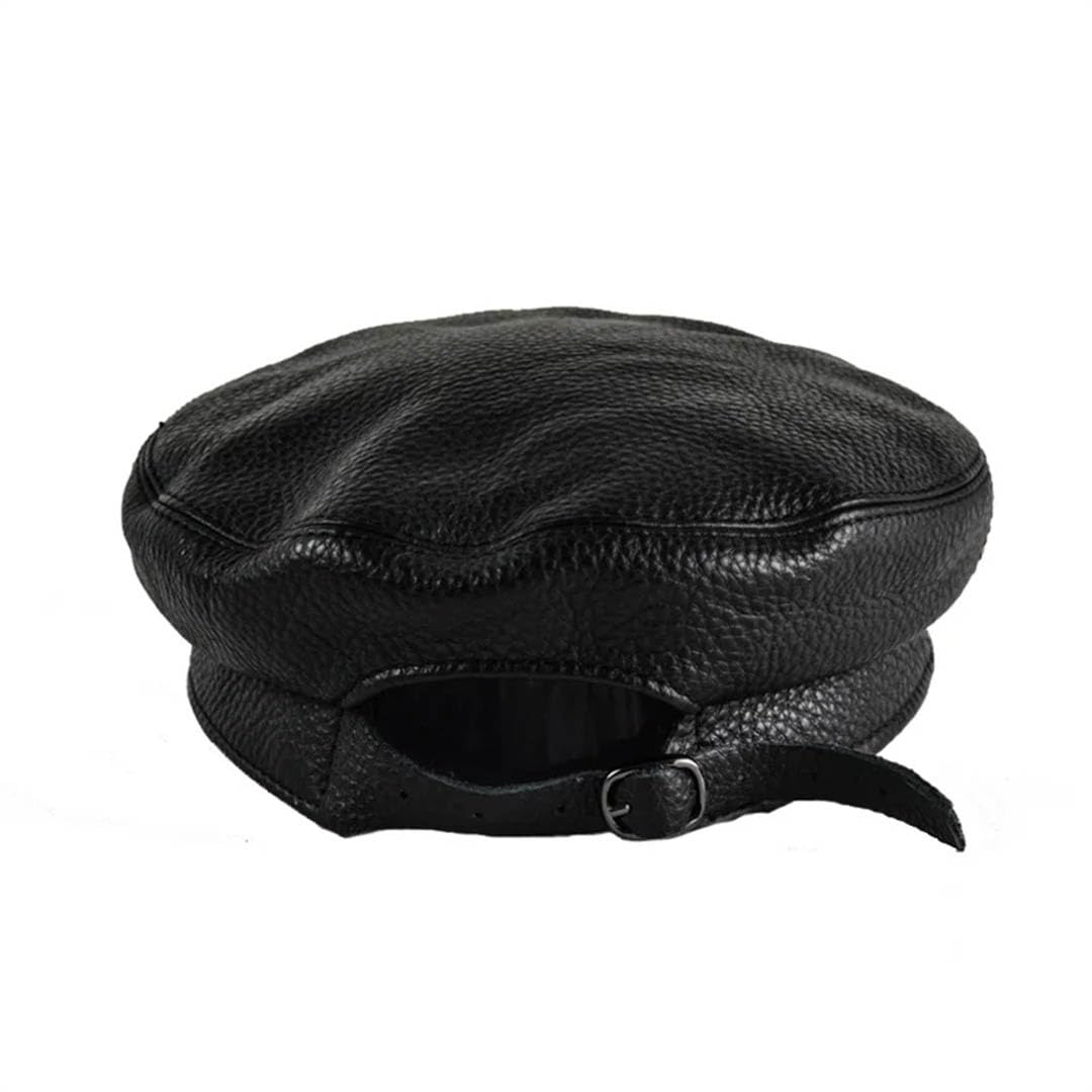Skórzana czapka baseballowa damska militarna czarna czarne czapki taktyczne kapitan marynarz czapki unisex,Szary 1 L