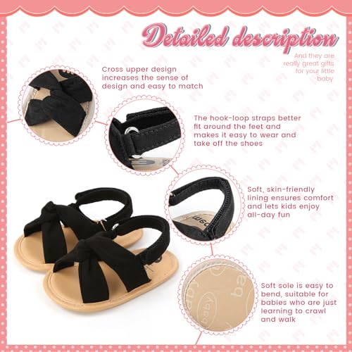 Image of Meckior Infant Baby Girls Boys Summer Sandals Open Toe Lace Princess Dress Wedding Flats Shoes Newborn Toddler Soft Non-slip Sole First Walker Crib Shoes