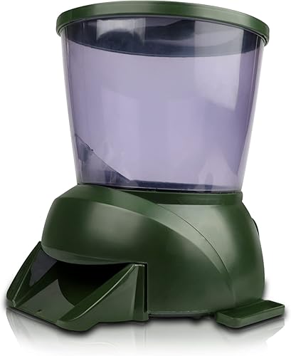 Sammery Alimentador de peces de estanque, Alimentador automático de peces de gran capacidad, Alimentador automático de peces al aire libre,