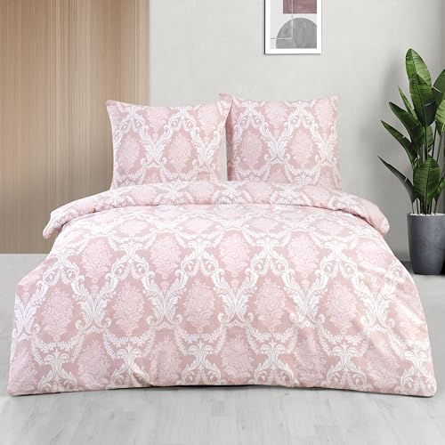 ZIRVEHOME Bettwäsche 135x200 cm. 2 teilig Set. Rosa, 100%...