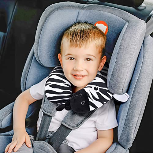 Glcs Glaucus Kids Travel Pillow For Airplane Car Seat Cute Animal Neck Pillow Comortable U Shaped Head Chin Support Pillow Travel Essentials For Toddlers Adults Road Trip-Zebra #TOP4