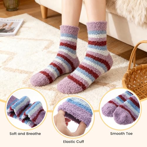 Image of Womens Fluffy Fuzzy Socks,Winter Cozy Soft Warm Socks Gifts for Womens | Soft Comfortable Warm Womens Fluffy Fuzzy Socks