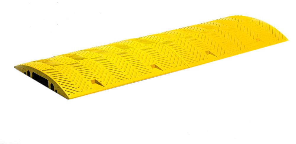 UvV Kabelbrücke Schlauchbrücke bis 40 to Schwerlast geeignet 80x60x8 cm (L x B x H) mit Kabelkanal (gelb)