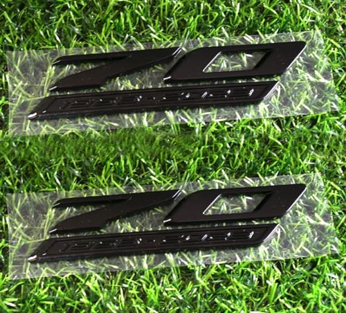 Image of Pair Set 70th Anniversary Side Emblems Car Fender Badge Decal Replacement for 2020-2024 C8 Corvette Genuine GM 70th (Glossy Black)