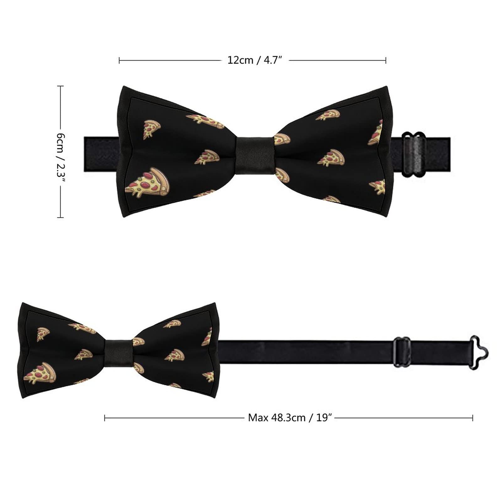 Pizza Men's Bow Tie Pre-Tied Adjustable Bowtie for Formal Wear Tuxedo Wedding