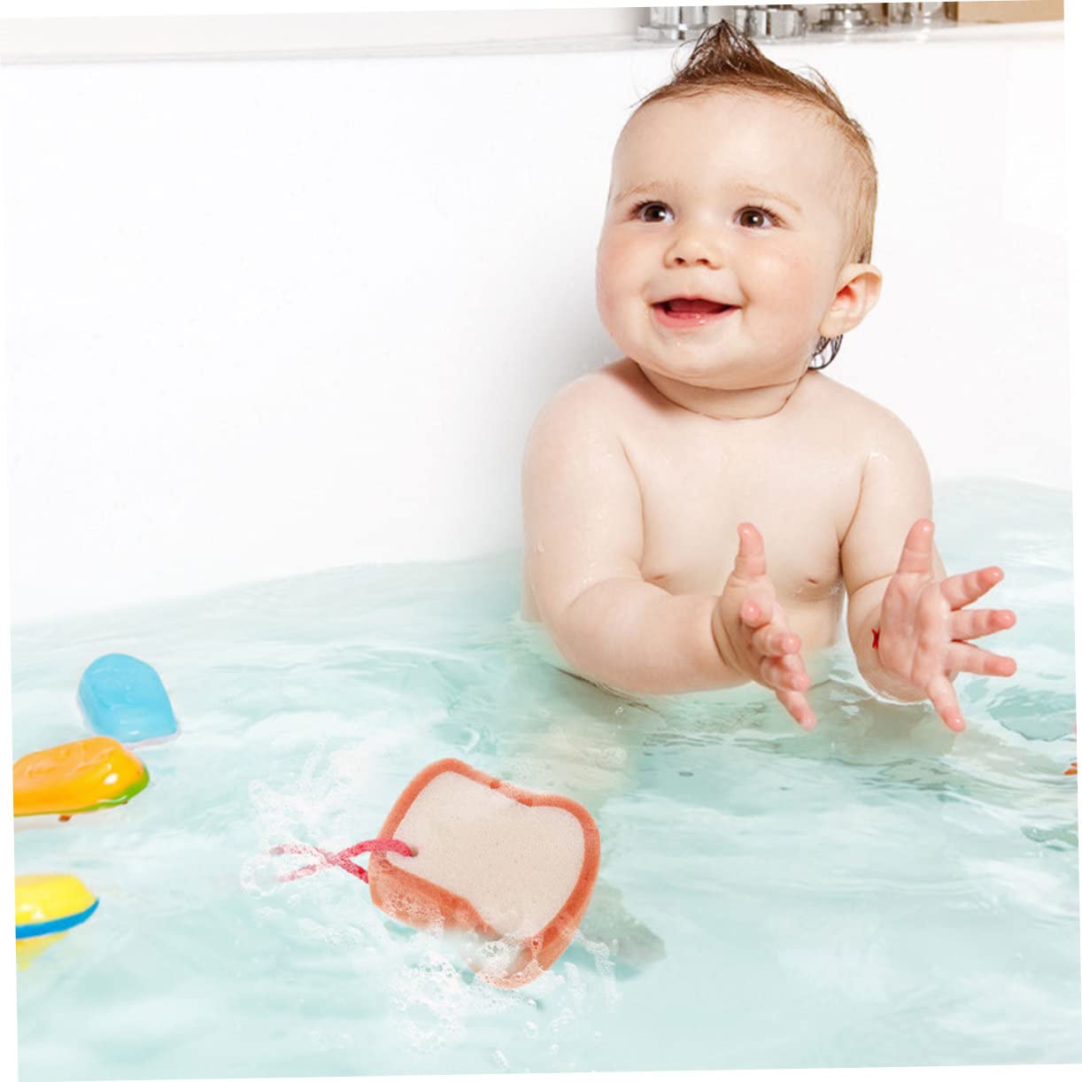 MAGICLULU 6 Piezas Esponja De Baño Para Bebé Depurador De Bañera Suministros De Baño Esponjas De Baño Para Ducha Esponja De Baño Natural Nailon Niño Pequeño Esponja Suave Rojo Cuerpo