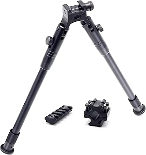 Tactical Rifle Bipod Adjustable 10.5-13.8 inch with 20mm Picatinny Rail System and Bipod Adapater - GOODTAC