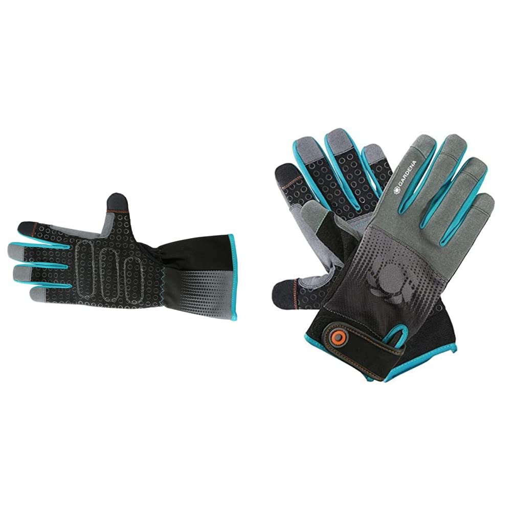 Gardena Rosenhandschuh 9/L: Gartenhandschuhe aus Aramidmaterial an Handfläche und Finger & Gerätehandschuh Größe 9/L: Handschuhe für alle Arbeiten mit Geräten, optimaler Grip