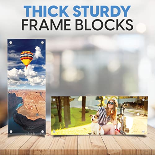 Duraclear 4X10 Picture Frame - Extra Thick, Frameless, Free Standing Acrylic Picture Frame - Magnetic Easy Open Floating Frame For Multi-Use #TOP2
