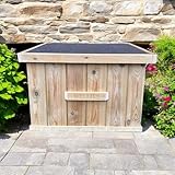 Outdoor Welly Shoe Boot Box. Large Fully Assembled Wooden Outdoor Treated Garden Storage Box. Waterproof doorstep store for footwear storage