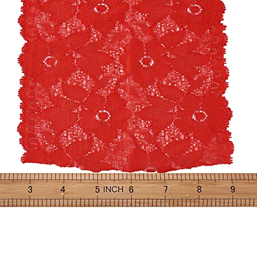 Fashewelry 15 Colors 6 Inch Elastic Stretch Lace Trim Floral Pattern Fabric Ribbon For Garments Dress Headbands Garters Crafts Appliques Wedding Bouquet Decorations Gift Wrapping, 1 Yard/Color #TOP3