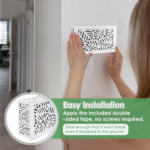 Saillong Doorbell Chime Cover Box Only, Upgrade Thickness Wooden Doorbell Cover Plate Inside House, Decorative Door Bell Box for Indoor/outdoor Home Wall, Easy to Install(White) by Saillong - Image 3