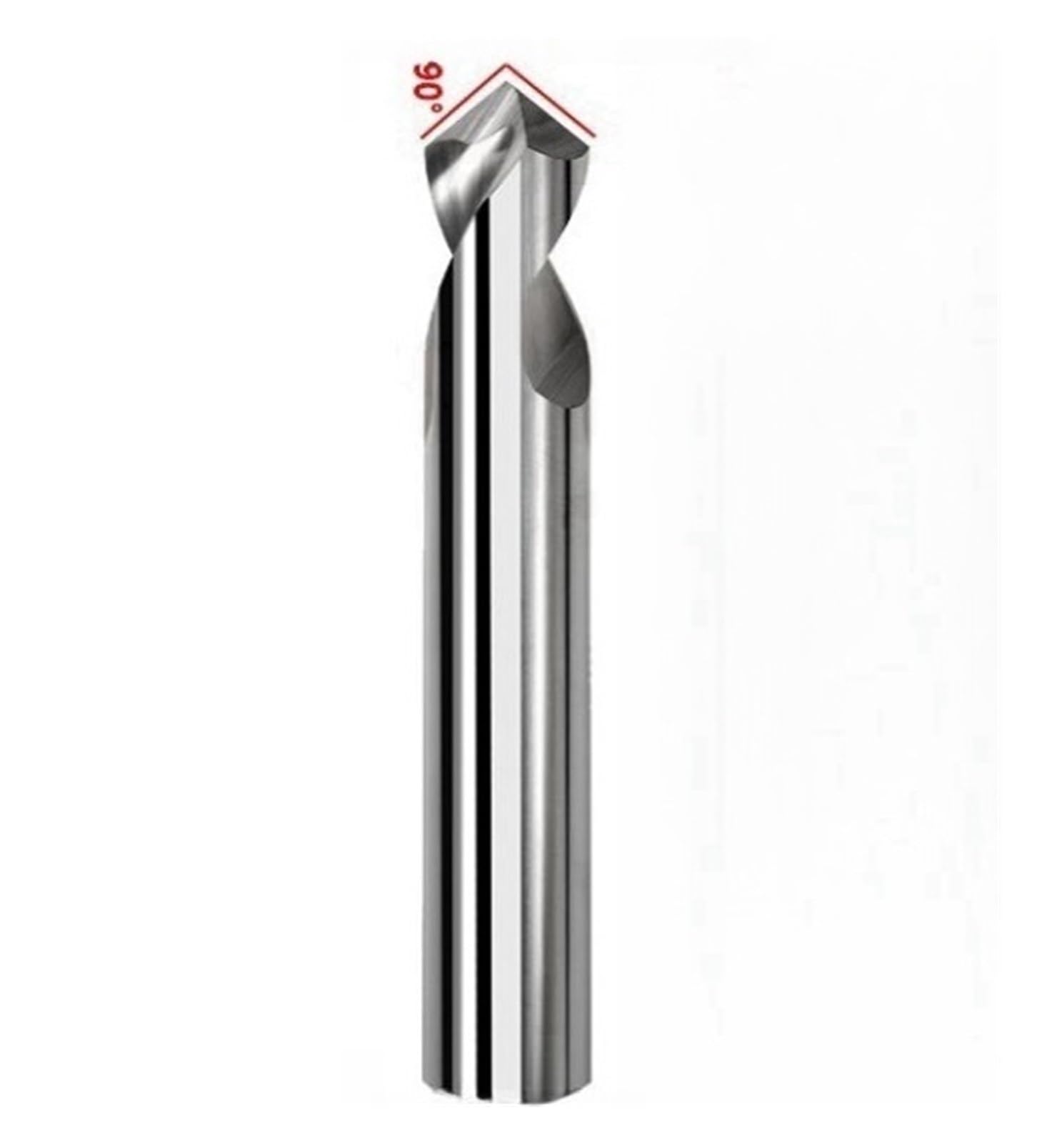 Broca de punto de carburo CNC de 60, 90 y 120 grados, guía de orificios for biselado, ubicación de la herramienta, punto central, 1 unidad(90 Dgrees,12X12DX75L)