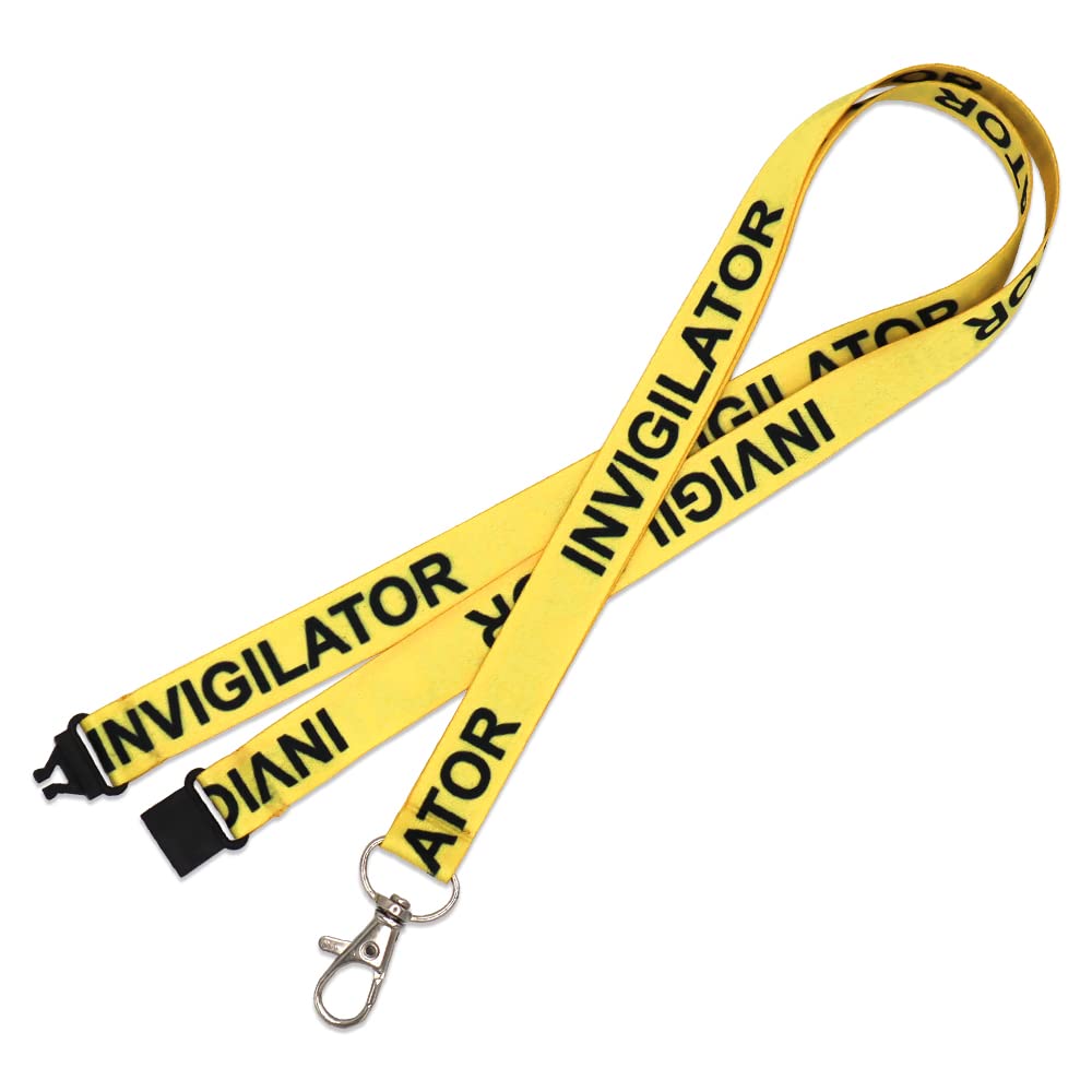 Pack of 50 Yellow Invigilator Lanyards perfect for ID Cards, Name Badges, and Much More - Durable Breakaway Yellow Invigilator Neck Strap Suitable for Everyday Use In Schools