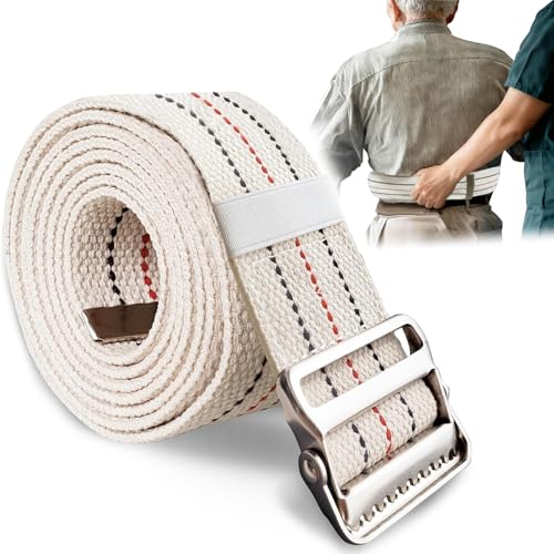 Gait Belt for Seniors 60inch - Walking Transfer Belts Gate Belts Medical for Elderly Physical Therapy Strap Caregiver Supplies for Caregiver Nurse Therapist with Metal Buckle