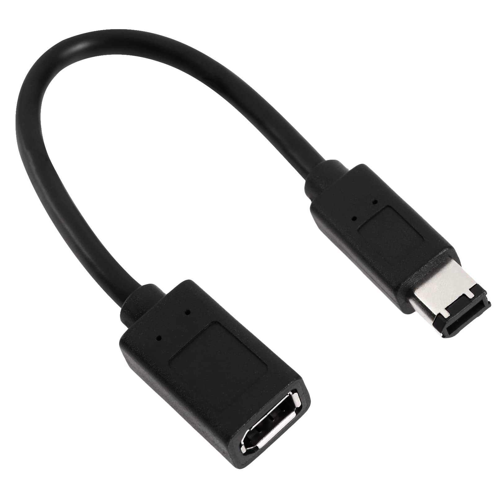 IEEE 1394 6Pin ?e?skie do 1394 6Pin m?skie Firewire 400 do 800 kabel adapter do przesy?ania danych kabel konwertera kompatybilny z MacBook Pro Mac Mini czarny 22cm
