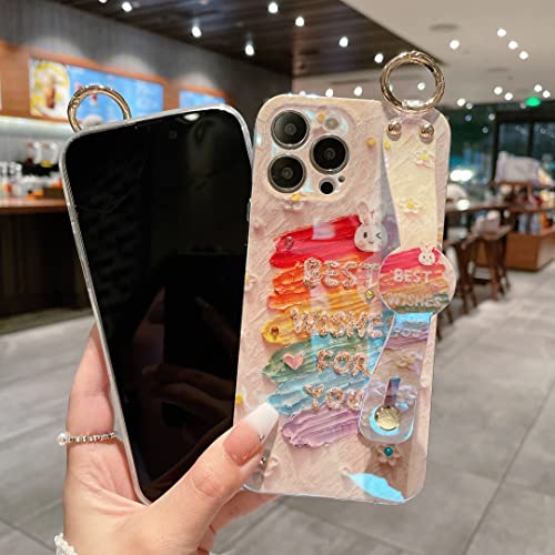 Coque iPhone 14 Pro Max antichoc dragonne support paillettes protection esthétique colorée