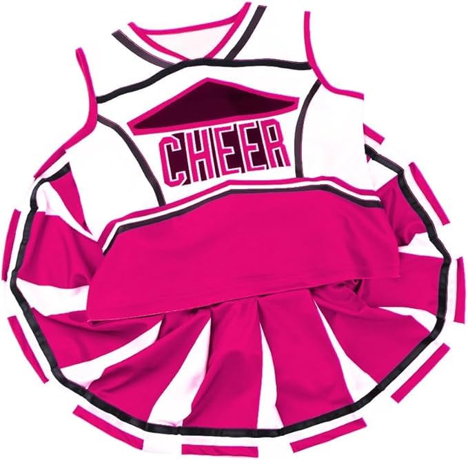 HAPNBCELE Cheerleader Costume for Girls Cheerleading Outfit with Bow, Pom Poms, Socks - Image 3