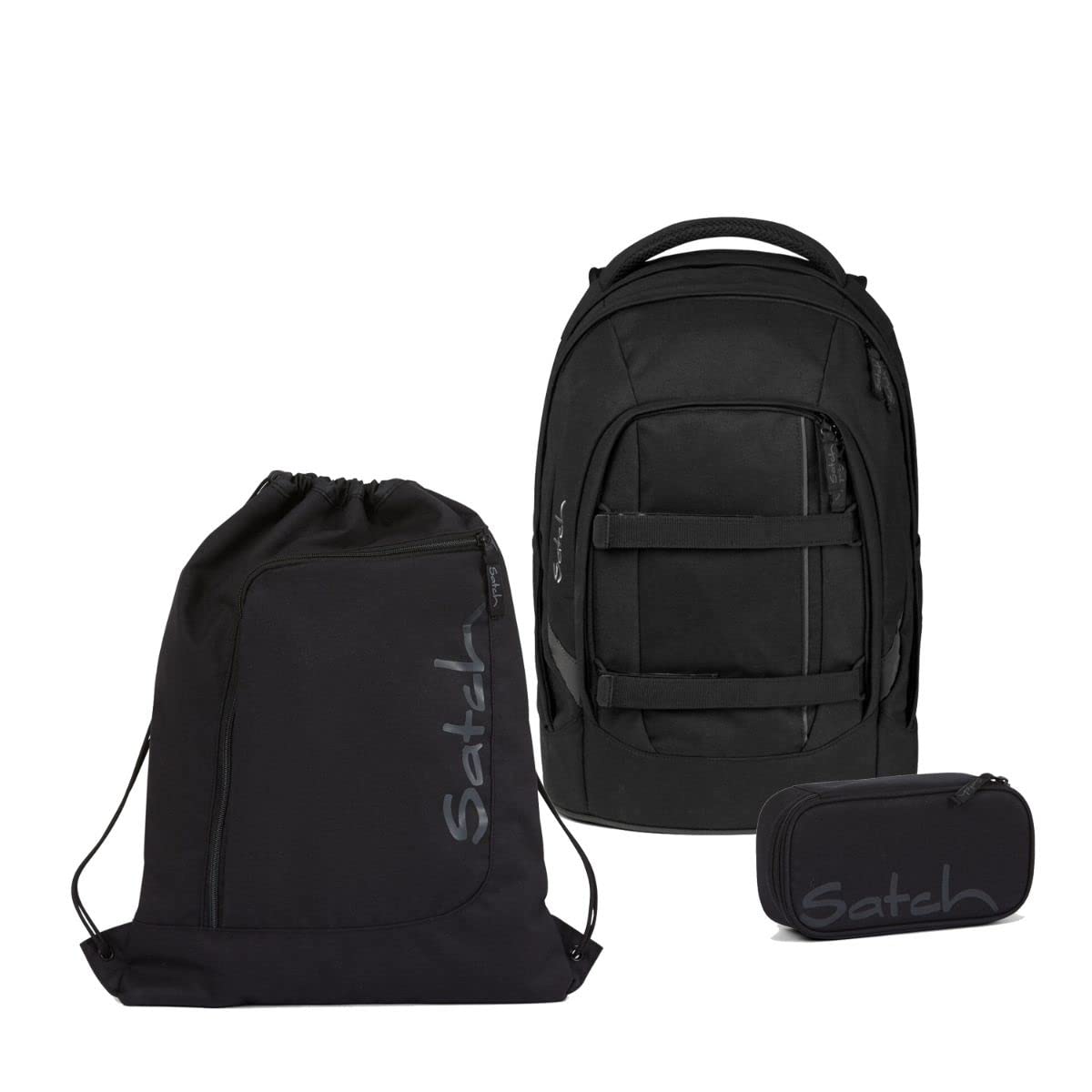 satch Juego de Mochilas Escolares de 3 piezas, con caja de regalo y bolsa de deporte, Blackjackk, Talla única