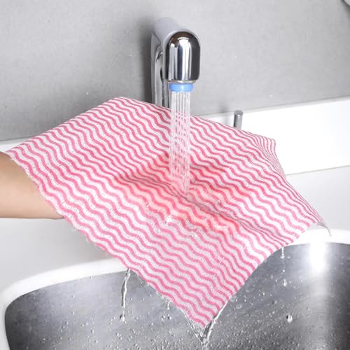 Image of Non Woven Reusable & Washable Kitchen Towel Roll | Ultra Absorbent, Antimicrobial & Anti Odour for Spotless Cleaning | Quick Dry Multi Purpose Hand or Machine Washable (2 Rolls, Upto 120 Pulls)