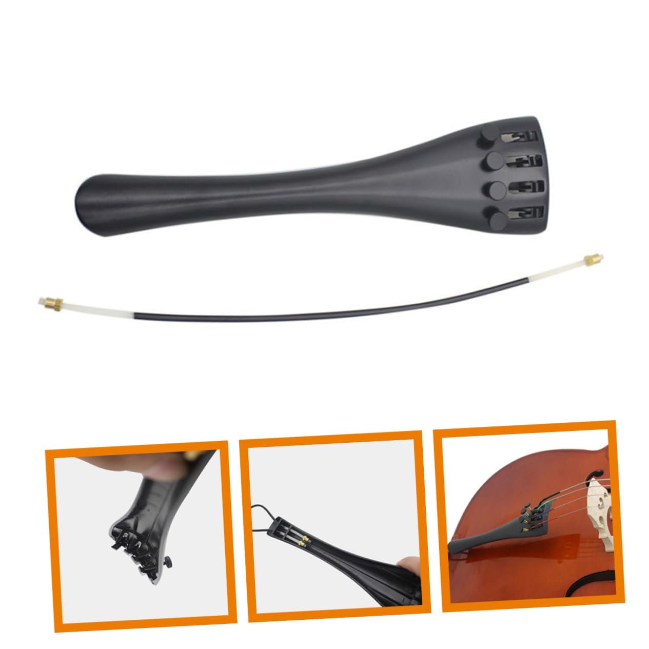 BESTonZON 5 Set cordiera per violoncello in accessori per violoncello grammofono in miniatura Piastra per corde di Sordina per strumenti musicali addominali