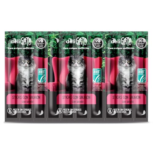 Dia DELIGATO Snack para Gatos Sticks de salmón Bolsa 10 Unidades