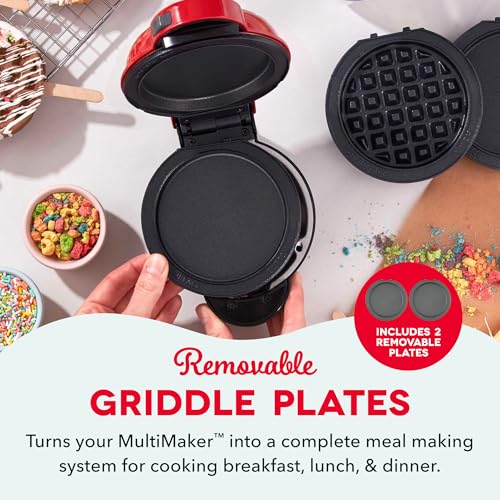 Image of Dash MultiMaker Mini System Removable Plate Set - Mini Pancake Maker - Ceramic, Nonstick Replacement Plates - Waffle Maker Not Included - 4-Inch - Two-Pack - Griddle Plates