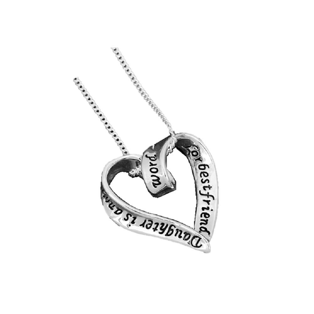 EQUILIBRIUM Silver Plated Heart Necklace for Daughters, Mothers, Gift - Unisex Modern Silver Necklace