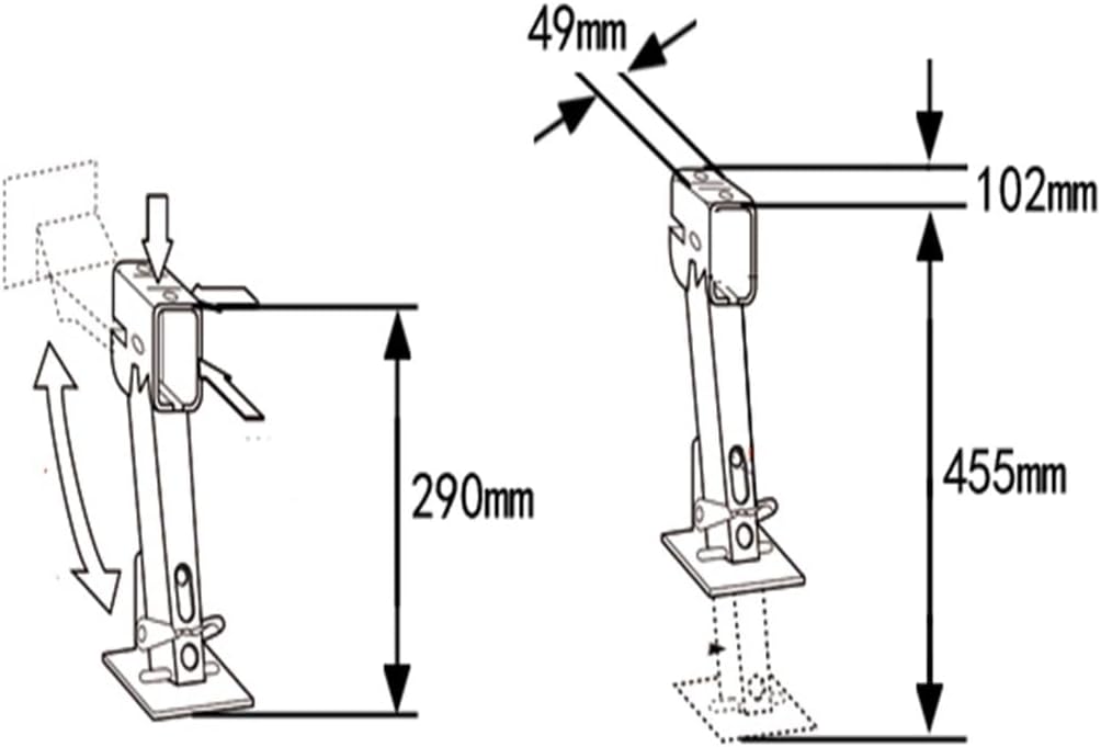 Trailer Hitches, 1PCS No Pole Or 2PCS with Pole Trailer RV Accessories Hand Jack Parking Support Manual Mechanical Lifting Outrigr Handle(2PCS and 1 Pole)