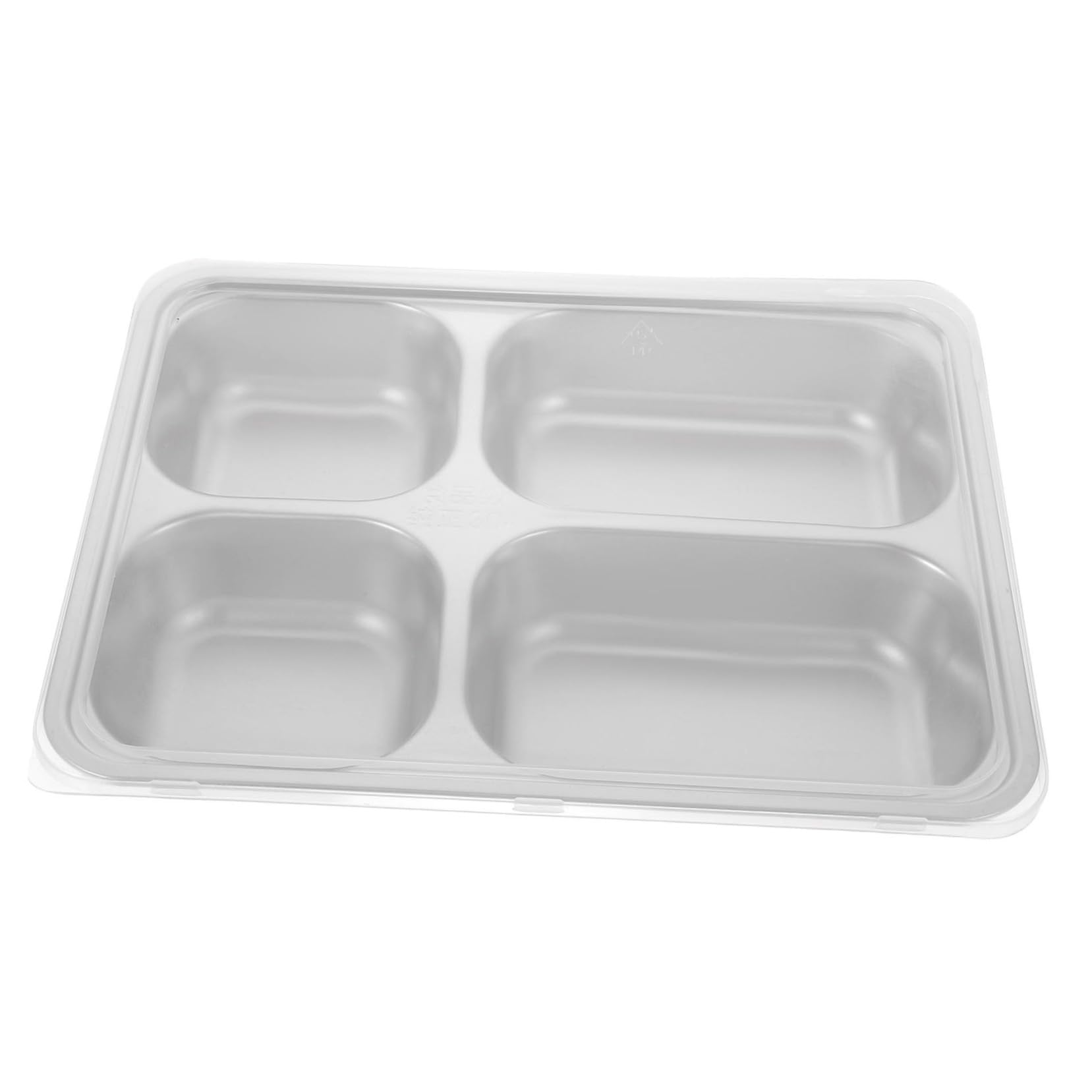 Garneck 4-section Compartmented Plate Stainless Steel Serving Tray Boys and Girls Divided Plate White Serving Tray