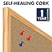 Mead Corkboard, 3' x 2' Bulletin Board, Oak Finish Frame Cork Board (85366)