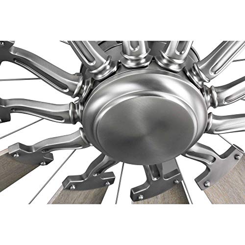 Image of Progress Lighting Springer Collection DC Motor Farmhouse Windmill Ceiling Fan, Antique Nickel, 12-Blade (60 inch W x 17-3 /8 inch H) P250000-081