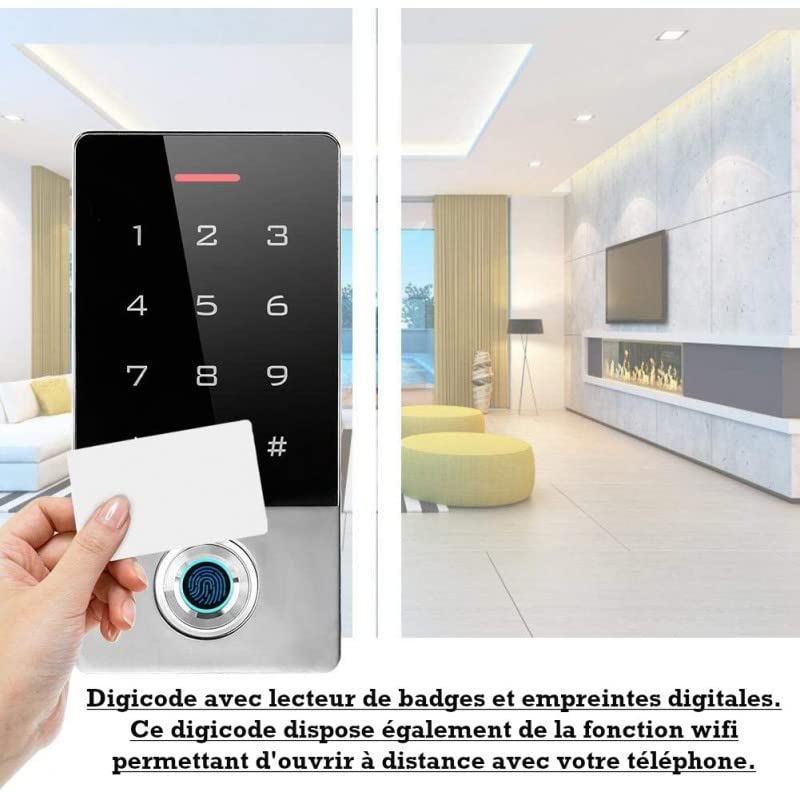 Digicode avec lecteur d'empreintes connecté et lecteur RFID