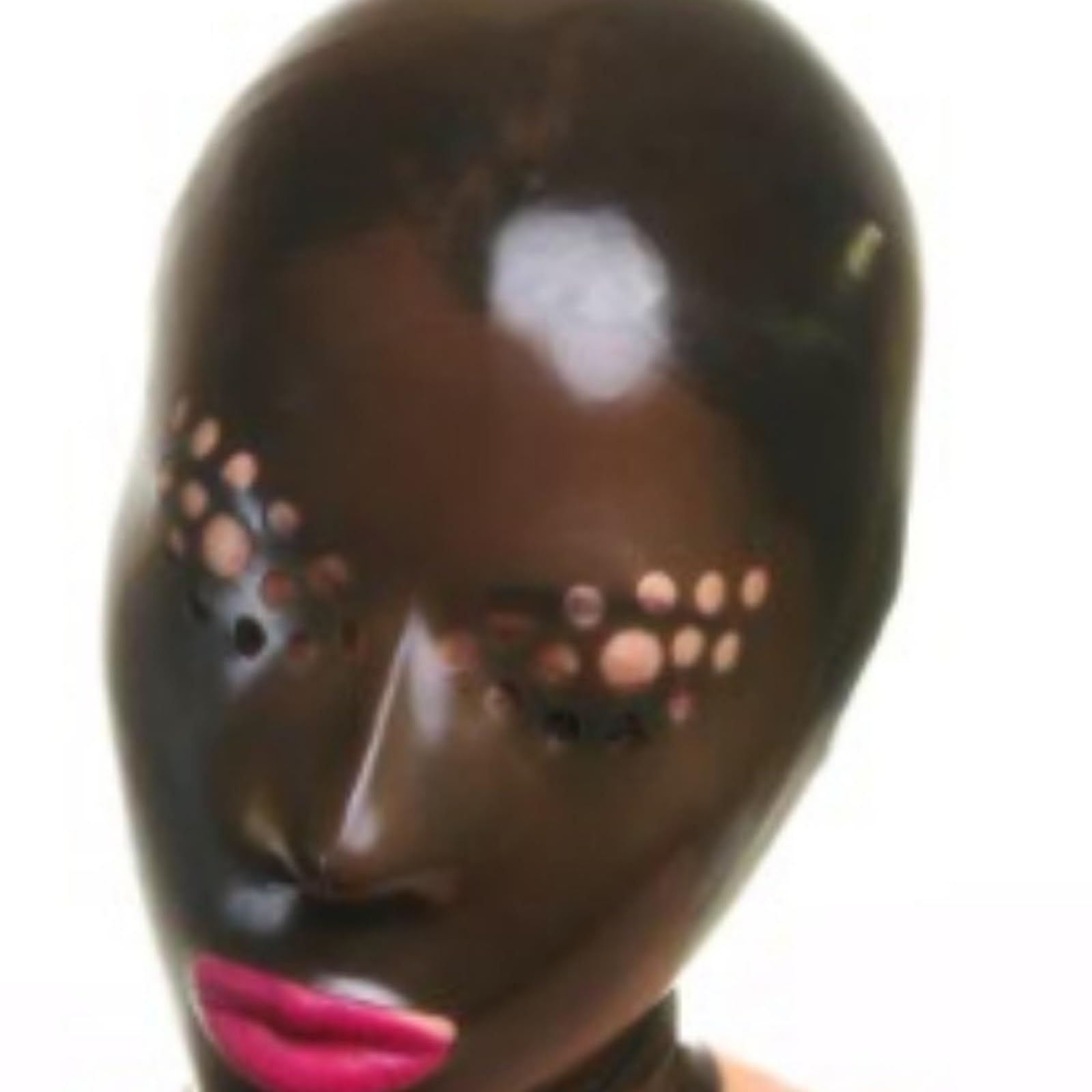 PRLBESL BDSM Latex Hood Rubber Head Mask All Inclusive Breathing Holes at the Eyes and Mouth Back Zipper for Unisex(Size:M-65CM)