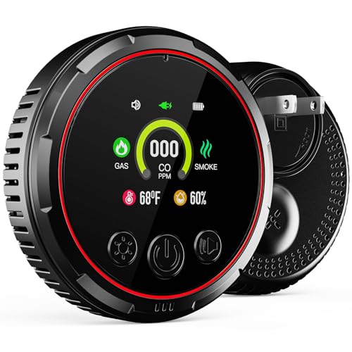 Carbon Monoxide Detectors, 5-in-1 Natural Gas Detector, Smoke Detector, Travel Carbon Monoxide Detector, Combustible Gas Detector, and Temp/Humidity Detectors, Real Time Display