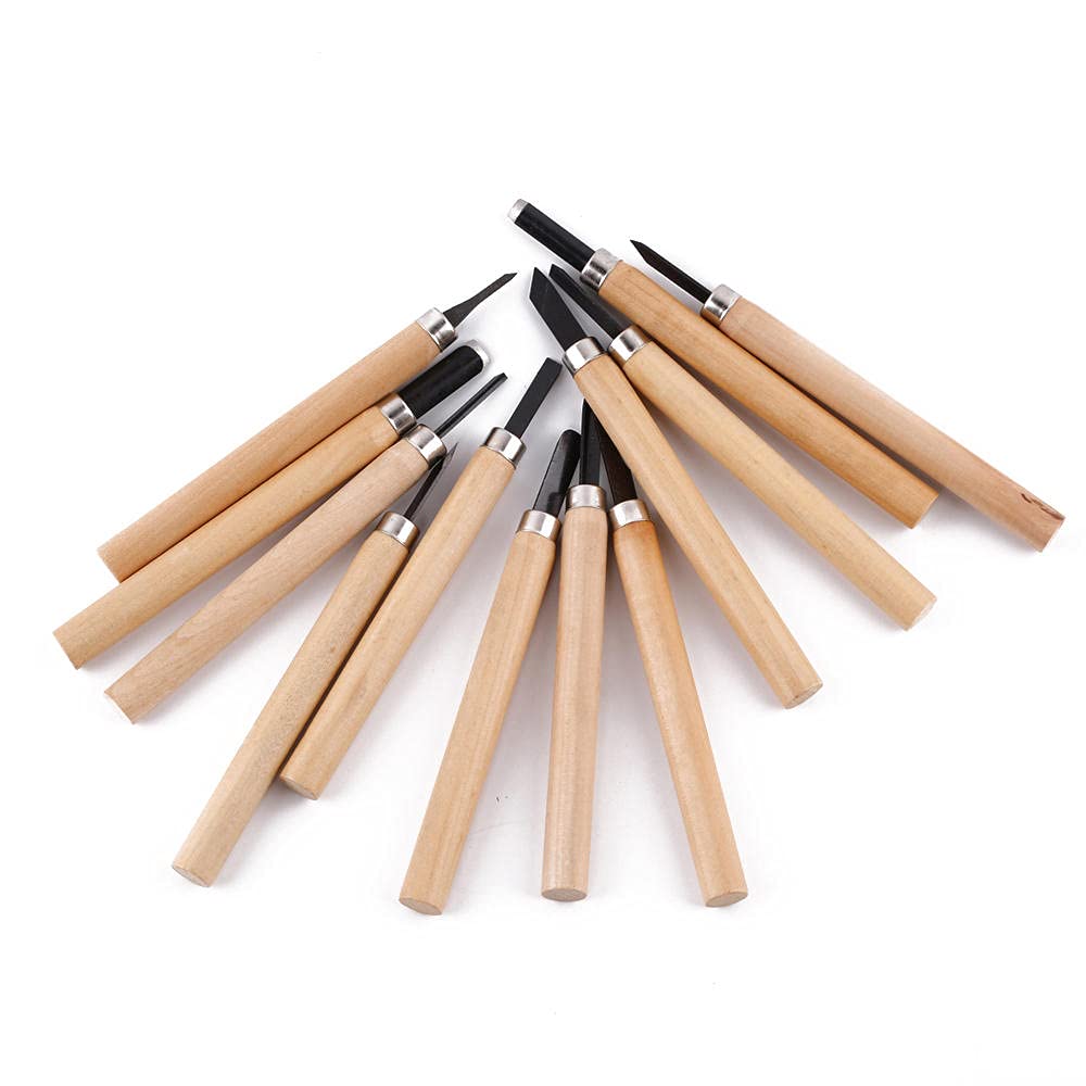 Narzędzia Rzeźbiarskie Dłuta Do Drewna Narzędzia Rzeźbiarskie Dłuto 12 Sztuk Profesjonalny Wood Carving Dustel Zestaw Narzędzi Ręcznych Dla Podstawowych Szczegółowych Rzeźbienia Stolarzy