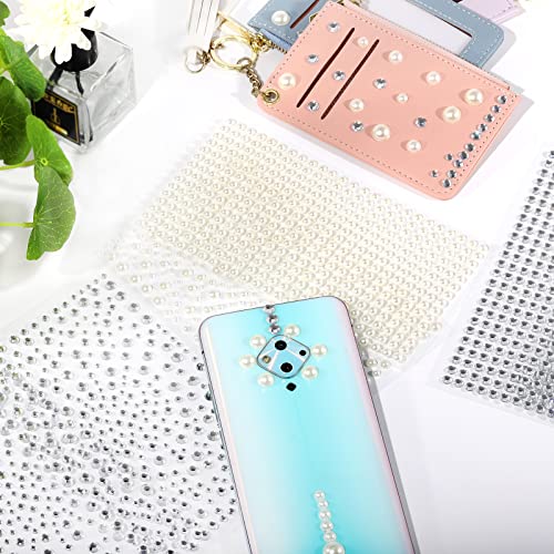 2100 Clear Rhinestone Stickers Self Adhesive Rhinestone And Pearl,Shiny Diamond Sticker For Face, Beauty, Makeup, Nail Art, Mobile Phone, Wedding Hair Decoration, Diy Crafts #TOP3