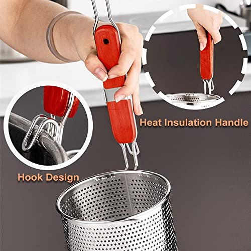 Premium Micro-Perforated Stainless Steel Pasta Strainer Set - 2 Pieces (5.5in, 14cm) - Image 4
