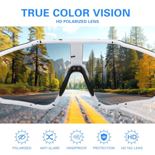 Image of Fanshen Polarized Sports Sunglasses for Men Women, UV Protection Sun Glasses for Cycling, Running, Fishing