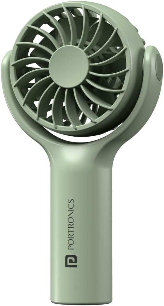 Toofan Mini Portable Rechargeable Fan with 3 Speed Modes, Upto 7800 RPM Max Speed, 2000 mAh Battery, Type C Charging Port, Magnetic Base for Stability(Green)