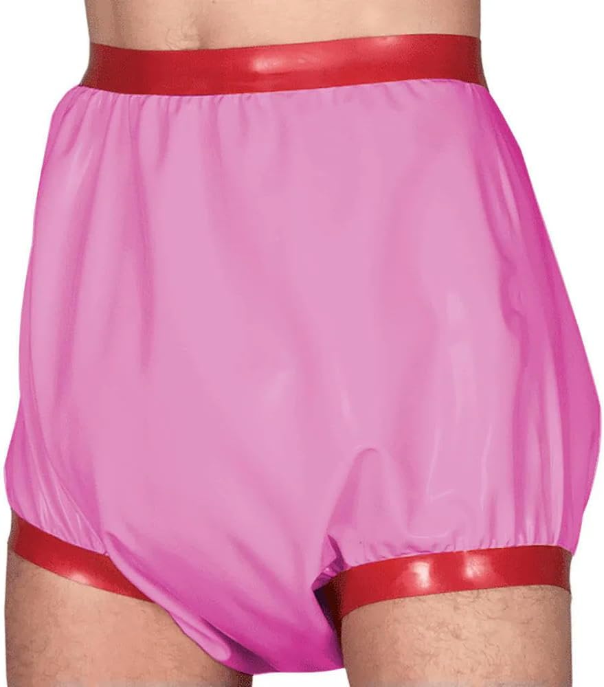 Adult High Waisted Diaper Pants Exotic Party PVC Leather Briefs Wide Thigh Bands Shorts Sissy Lingerie