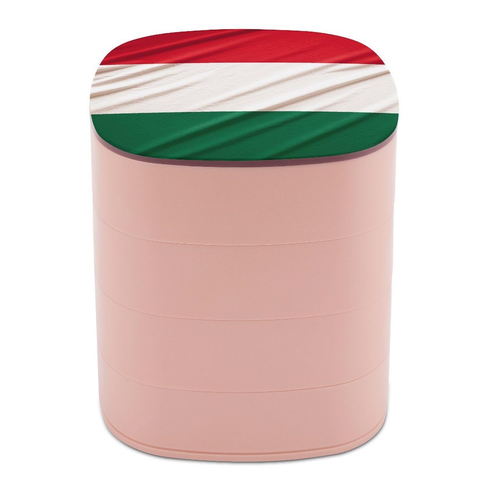 VstaDank Italy Flag Jewelry Box with Mirror Travel Small Jewelry Case for Women 4-Layer Rotatable Jewelry Organizer Storage Box Portable Jewelry Storage Case for Rings Earrings