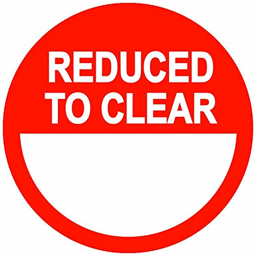 Retail Pricing Sticker 30mm 'Reduced to Clear' Sticky Labels - Pack of 400 Self Adhesive Labels for Easy Application, No Residue Paper Label Stickers, Adhesive Paper Sticker Pack by Price Stickers
