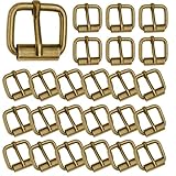 Trimming Shop 20mm Metal Cuadrados Hebillas para Zapatos, Botas, Bolsas y Accesorios, Artesanía en Piel, Correa Cinturón - Resistente, Ligero - Bronce, 25pcs